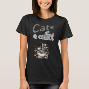 Retro Cats and Coffee T-Shirt