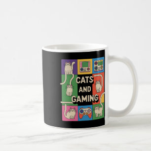 Retro Cats And Gaming Funny Cat Lover And Video Ga Coffee Mug