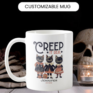 Retro Cats Creep It Real Halloween  Coffee Mug