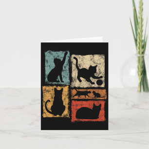 Retro Cats Every Day Habits Graphic For Cat Dad An Card
