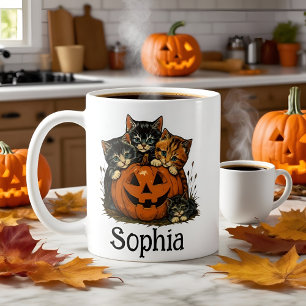 Retro Cats Halloween Mug Spooky Season Coffee