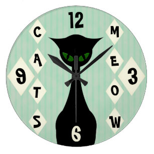 Meowing Cat Wall Clocks | Zazzle.com.au