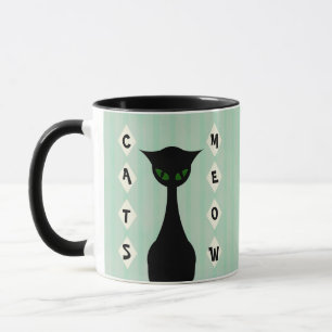 Retro Cats Meow Mid-Century-Modern Mug