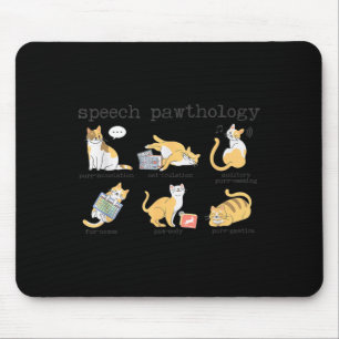 Retro Cats Speech Therapy SLP Teacher Speech Mouse Pad