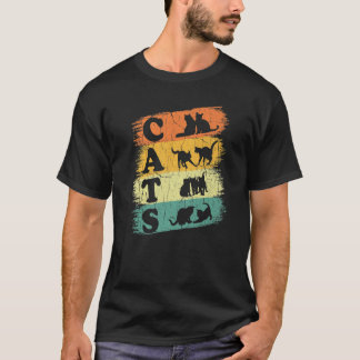 Retro Cats Vintage Graphic Kitty Kitten Cat T-Shirt