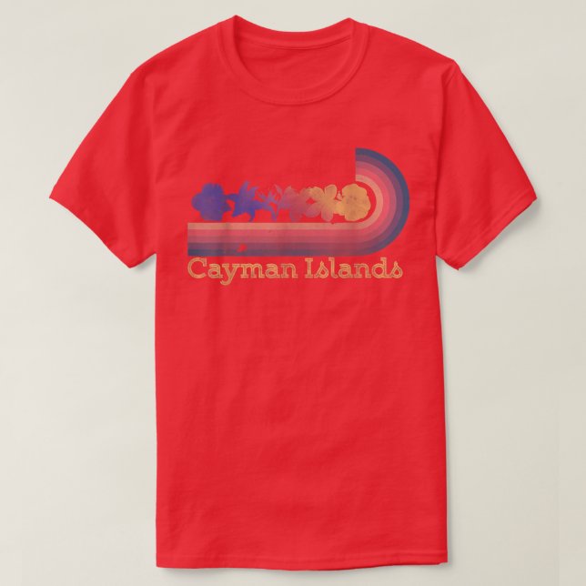 Retro Cayman Islands Tropical Flowers 80s Style Su T-Shirt (Design Front)
