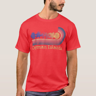 Retro Cayman Islands Tropical Flowers 80s Style Su T-Shirt