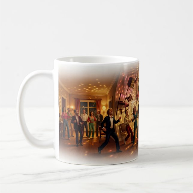 Retro Ceiling Dance Party Crazy Night Mug (Left)