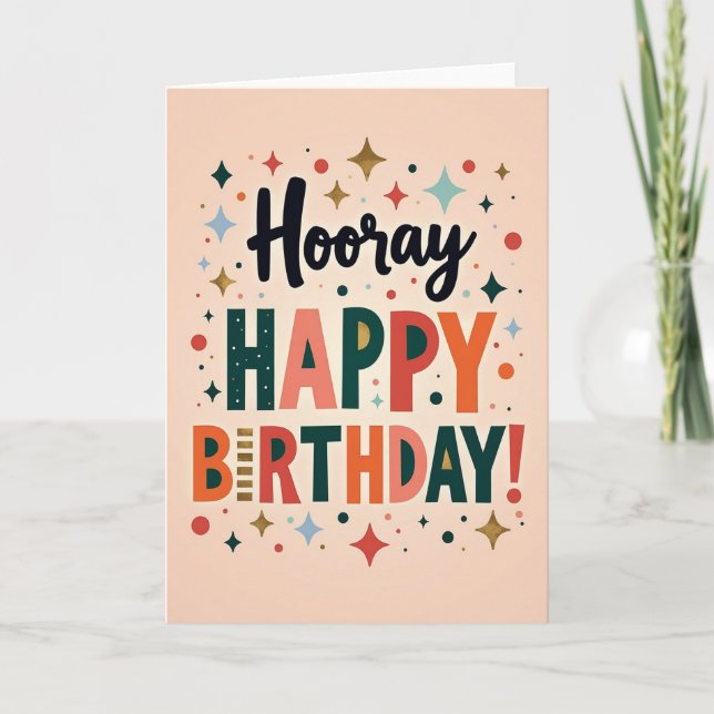 Retro Celebration Birthday Card (Front)