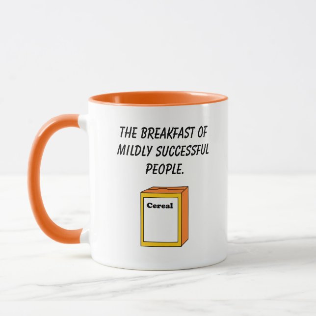Retro Cereal Box Cartoon, Funny Pop Art Breakfast Mug (Left)