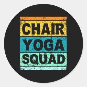 Retro Chair Yoga Squad Shirt Funny Yogi For Men Wo Classic Round Sticker