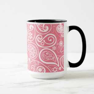 Retro Chalkboard; Blush Pink Paisley; Floral Mug