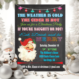 Retro Chalkboard Christmas Party Invitation