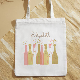 Retro Champagne Bottles Personalised Retro 1960s  Tote Bag