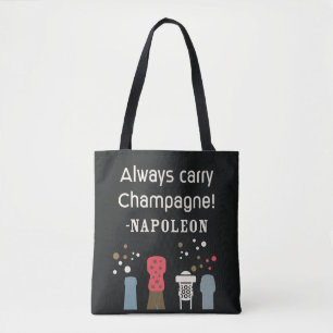 Retro Champagne Napoleon Quote Cute French Gourmet Tote Bag