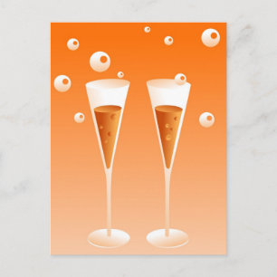 Retro Champagne Postcard