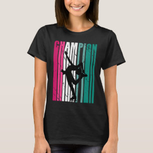 Retro Champion Of Ice Skating Silhouette Colourful T-Shirt