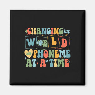 Retro Changing The World One Phoneme At A Time Fun Magnet