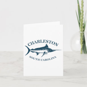Retro Charleston South Carolina Vintage Fishing Bo Card