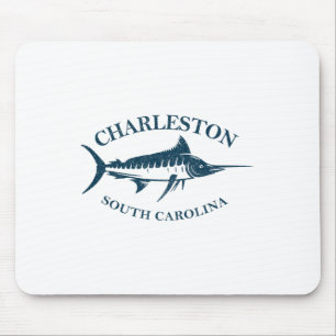Retro Charleston South Carolina Vintage Fishing Bo Mouse Pad