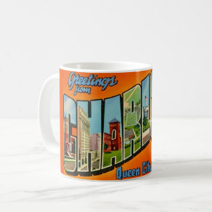 Retro Charlotte NC Postcard Coffee Mug