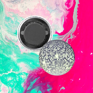 Retro Charm and Funky Rhythms - Vintage Disco Ball Magnet