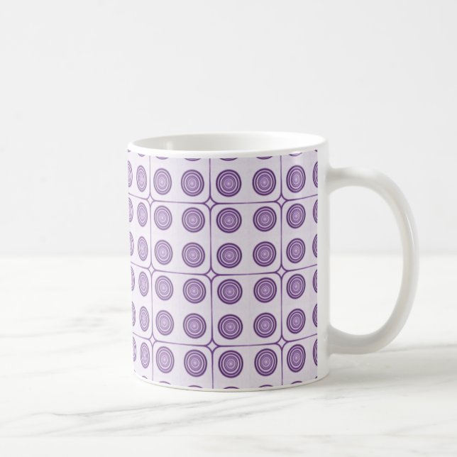 Retro Charm Circles Mug, Violet Coffee Mug (Right)