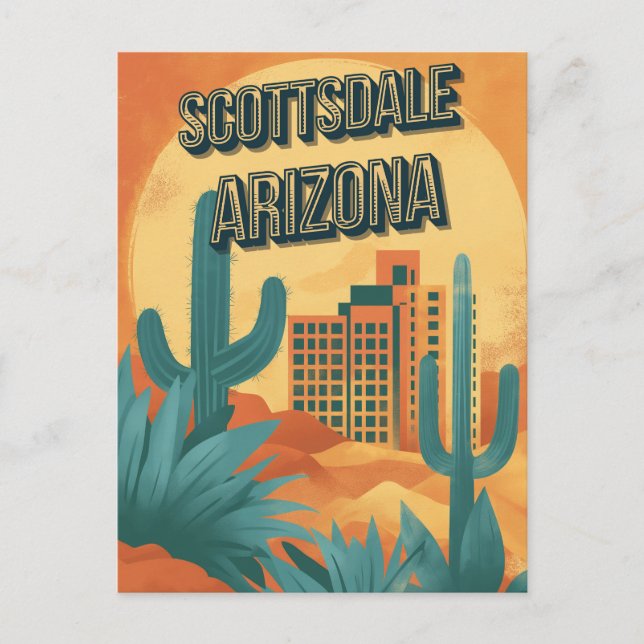Retro Charm of Scottsdale - Vintage Arizona Postcard (Front)