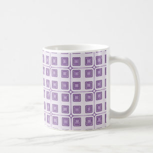 Retro Charm Squares Mug, Violet Coffee Mug