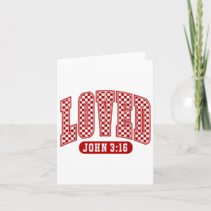 Retro Checked Christian Valentines Loved 3_16 Card