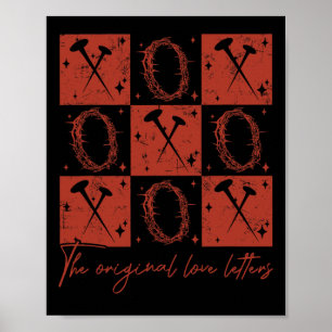 Retro Checked Valentine Xoxo The Original Love Let Poster