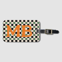 Retro Checkerboard Checkered Pattern Green Orange