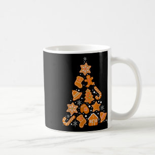 Retro Checkered Gingerbread Christmas Coquette Bow Coffee Mug