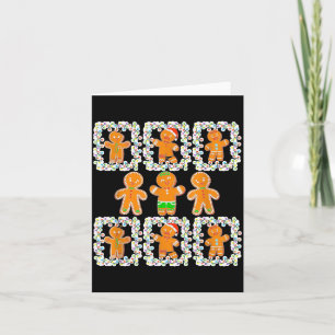 Retro Checkered Gingerbread Man Christmas Pajamas  Card