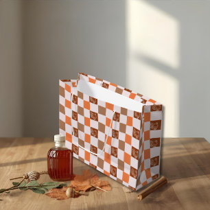 Retro Checkered Turkey Gift Bag