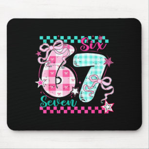 Retro Checkered Valentine Six Seven Meme 67 Viral Mouse Pad