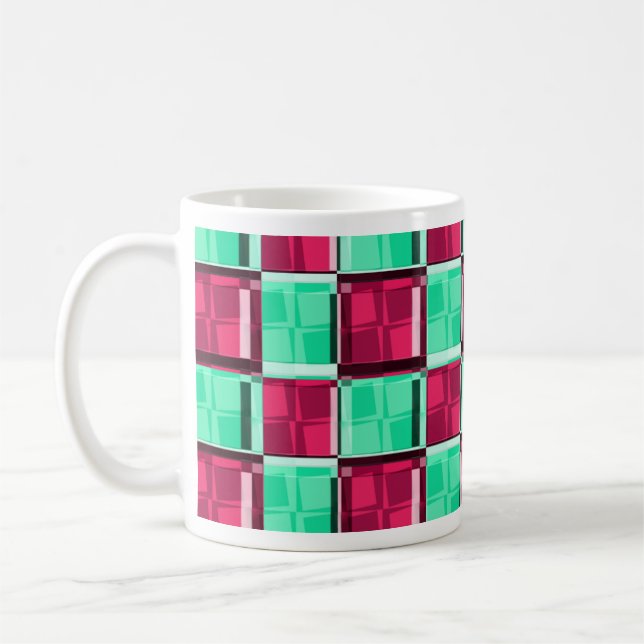 Retro Checks Diner Fun Vintage Lounge Coffee Mug (Left)