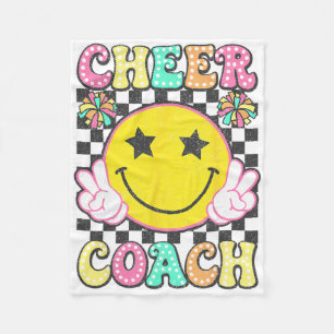 Retro Cheer Coach Cheerleader Cheerleading Women  Fleece Blanket