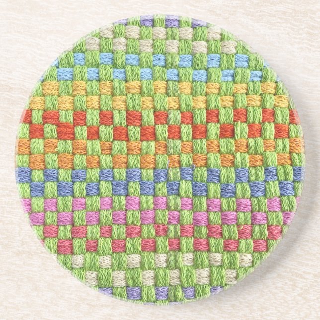 Retro Cheerful Potholder Weave Coaster (Front)