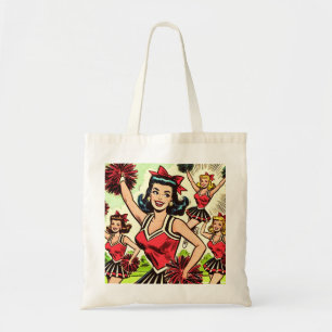 Retro Cheerleader Comics Tote Bag