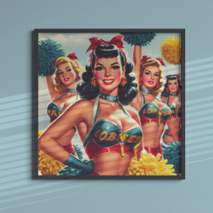 Retro Cheerleader Pin-ups Poster