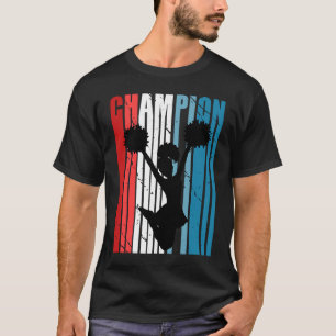 Retro Cheerleading Birthday Champion Silhouette Re T-Shirt
