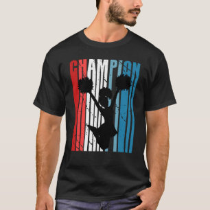 Retro Cheerleading Birthday Champion Silhouette Re T-Shirt