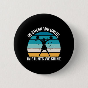 Retro Cheerleading Stunts Cheer Girl Cheerleaders  6 Cm Round Badge