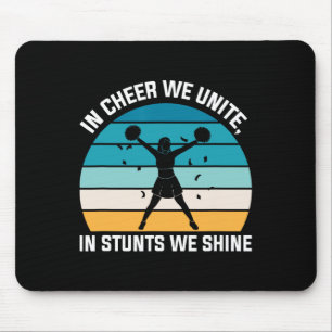 Retro Cheerleading Stunts Cheer Girl Cheerleaders Mouse Pad