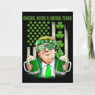 Retro Cheers Beer Lucky Trump Beer Shamrock St Pat Card