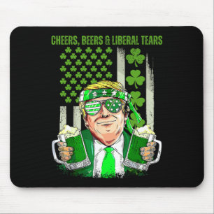Retro Cheers Beer Lucky Trump Beer Shamrock St Pat Mouse Pad