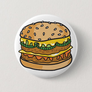 retro cheese hamburger 6 cm round badge