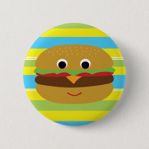 Retro Cheeseburger 6 Cm Round Badge