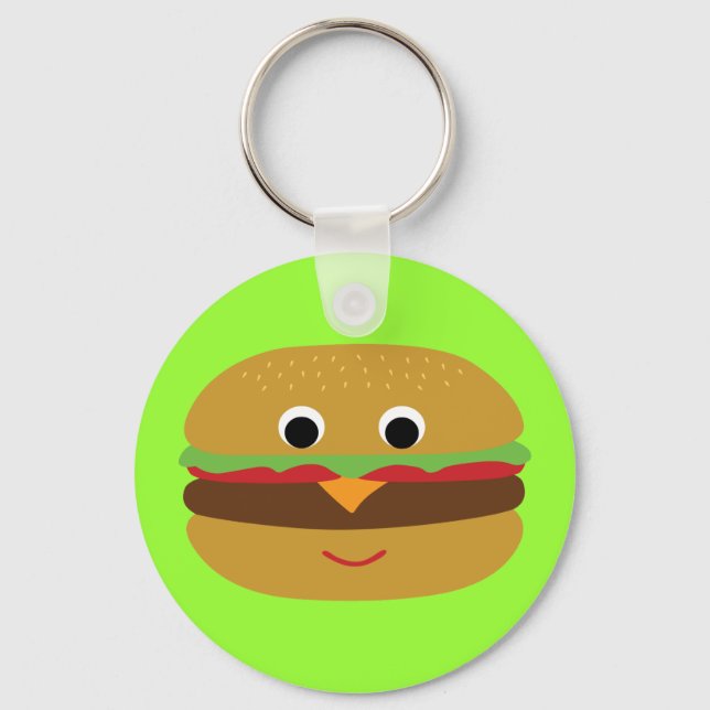 Retro Cheeseburger Key Ring (Front)